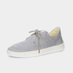 Think! Women’s Cute Gray Lace Up Suede Boat Shoe - Size 10. Like new!